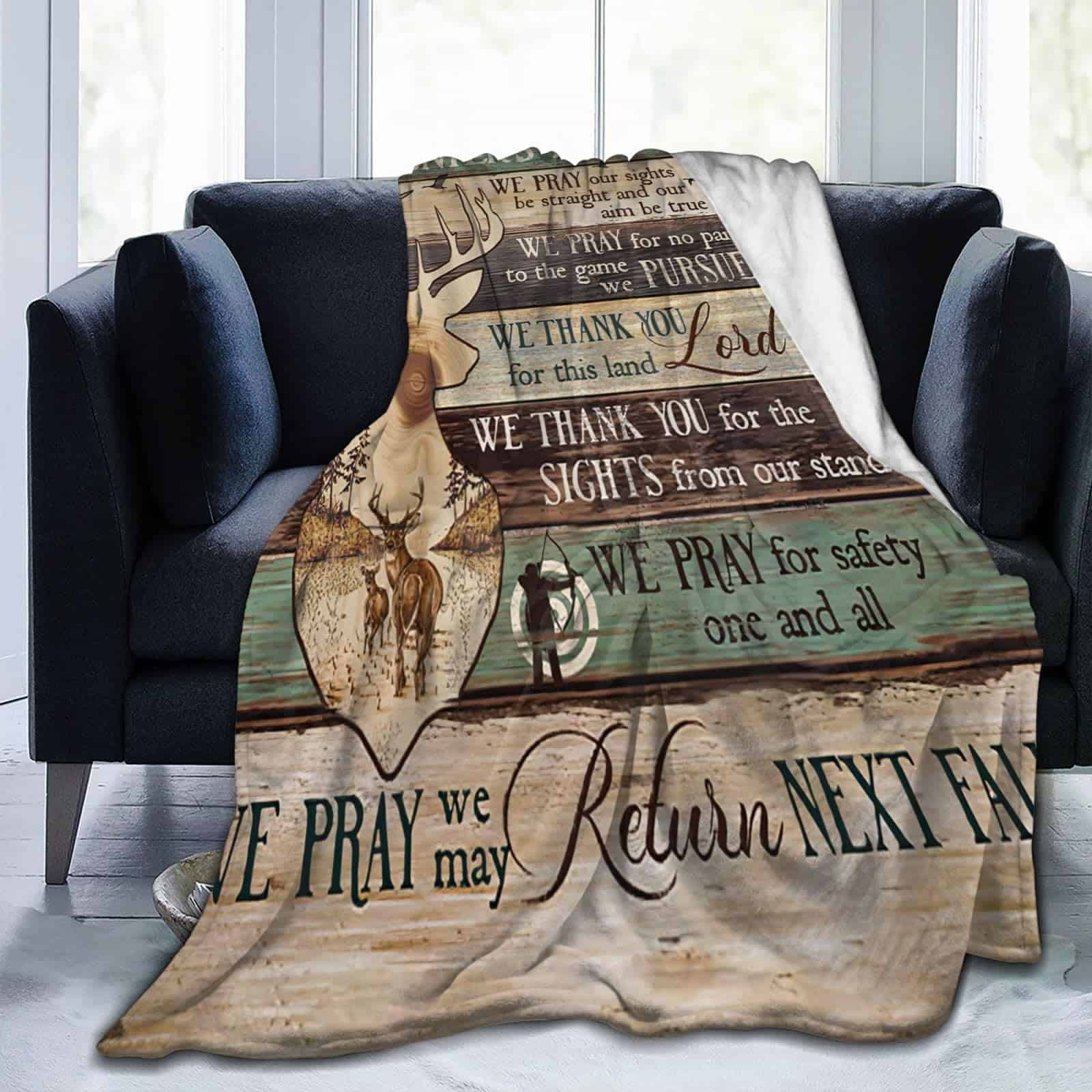 Manta De Ciervo Oración De Un Cazador Decorativa Manta De - Imagen 4