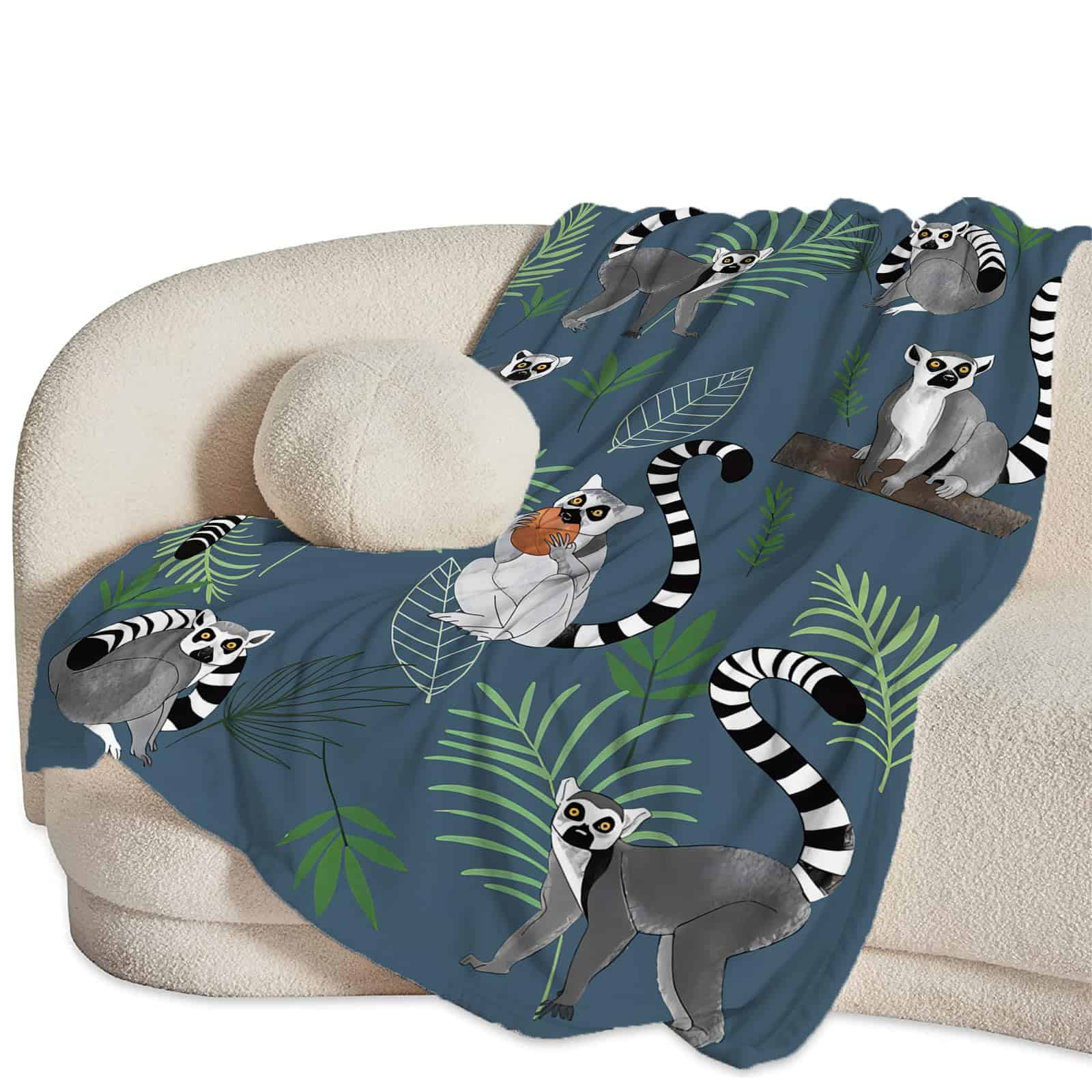 Manta de Lemur Linda Manta de Lana de Lemur Manta de Felpa - Imagen 3