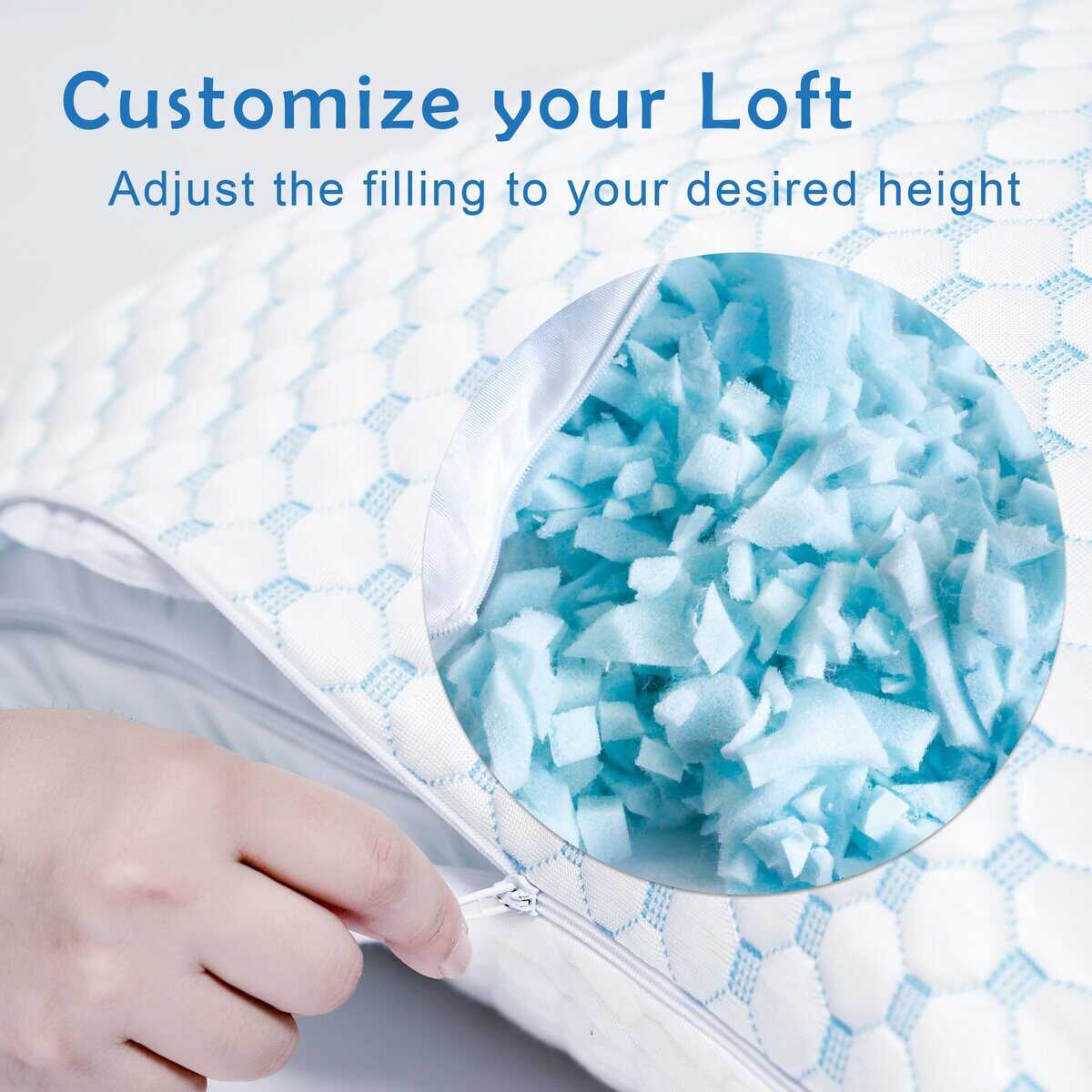 Almohada de Espuma Viscoelástica Ajustable Premium JMZANSI - Imagen 4