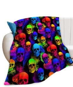 Manta de Calavera Suave Cálida y Acogedora Colorida Manta