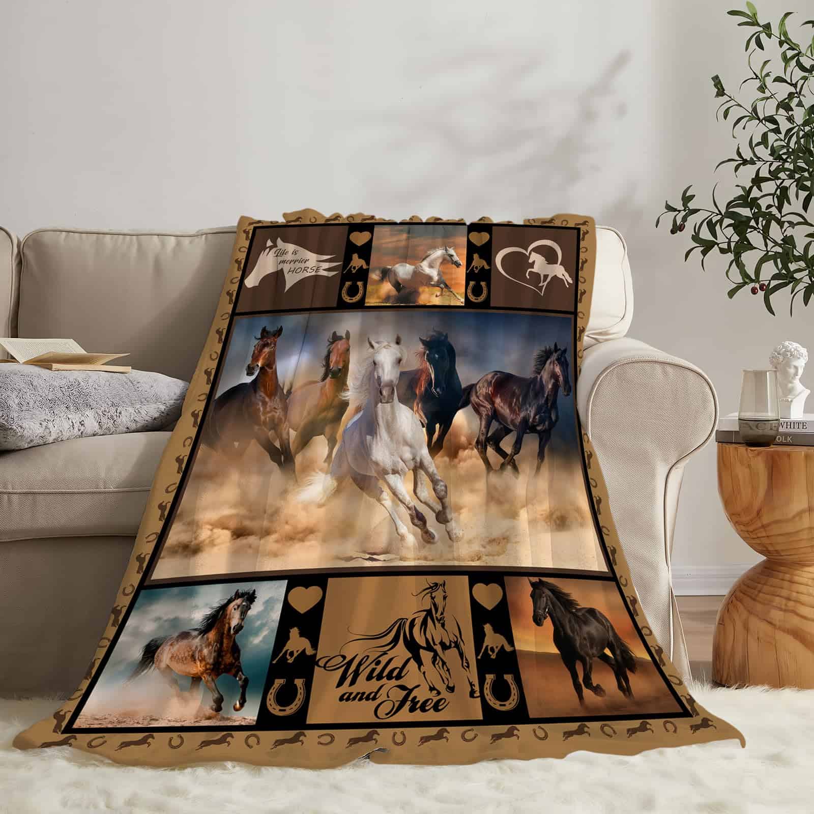 Manta de Caballo para Niña Niño Decoración de Caballos - Imagen 4