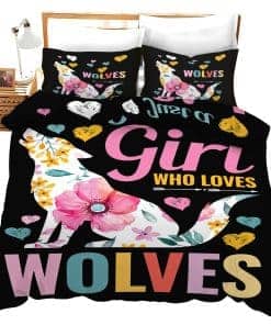 Juego de Ropa de Cama SweetFox Lobo Juego de Funda de