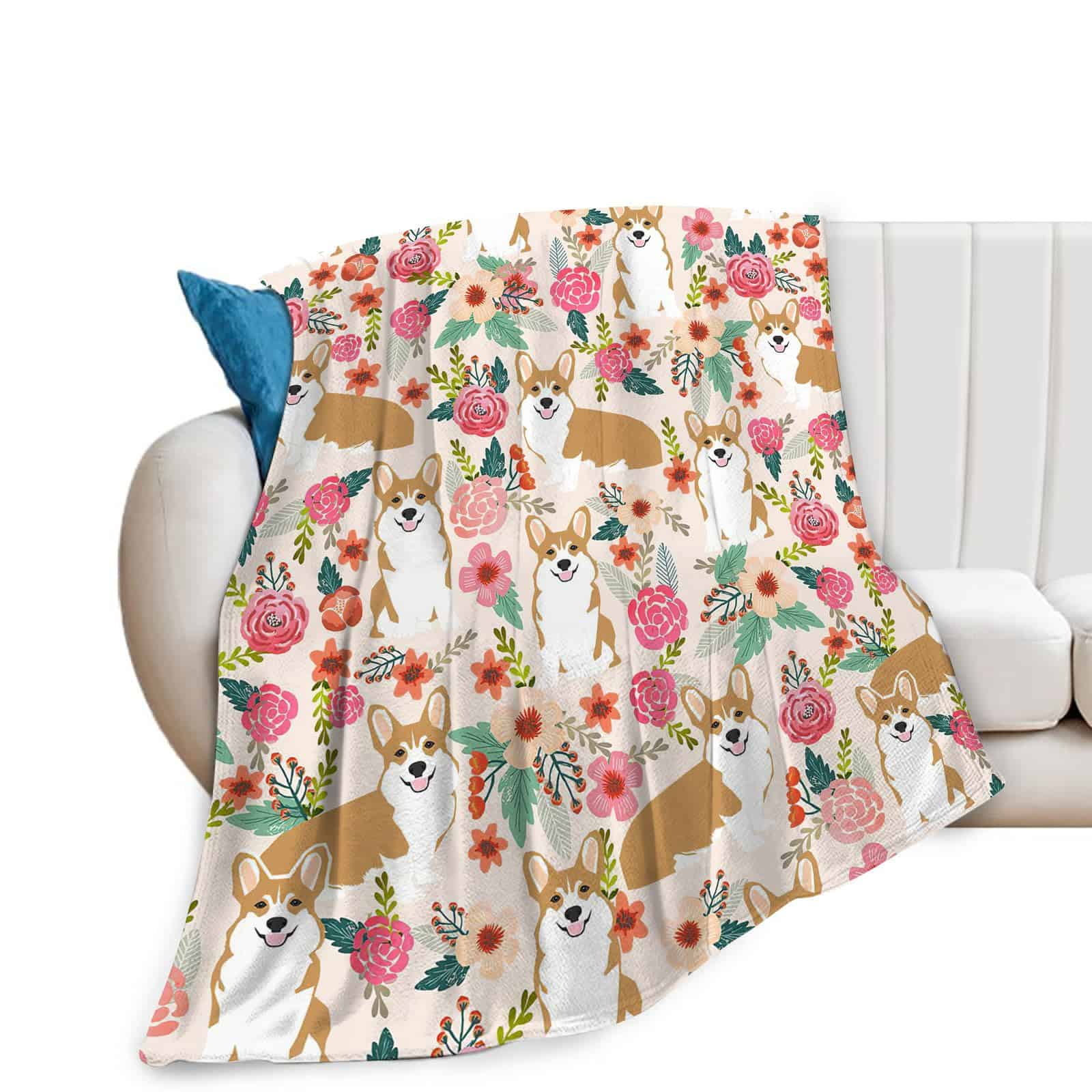 Manta de Corgi Lindo Manta de Perro Corgi Manta de Felpa