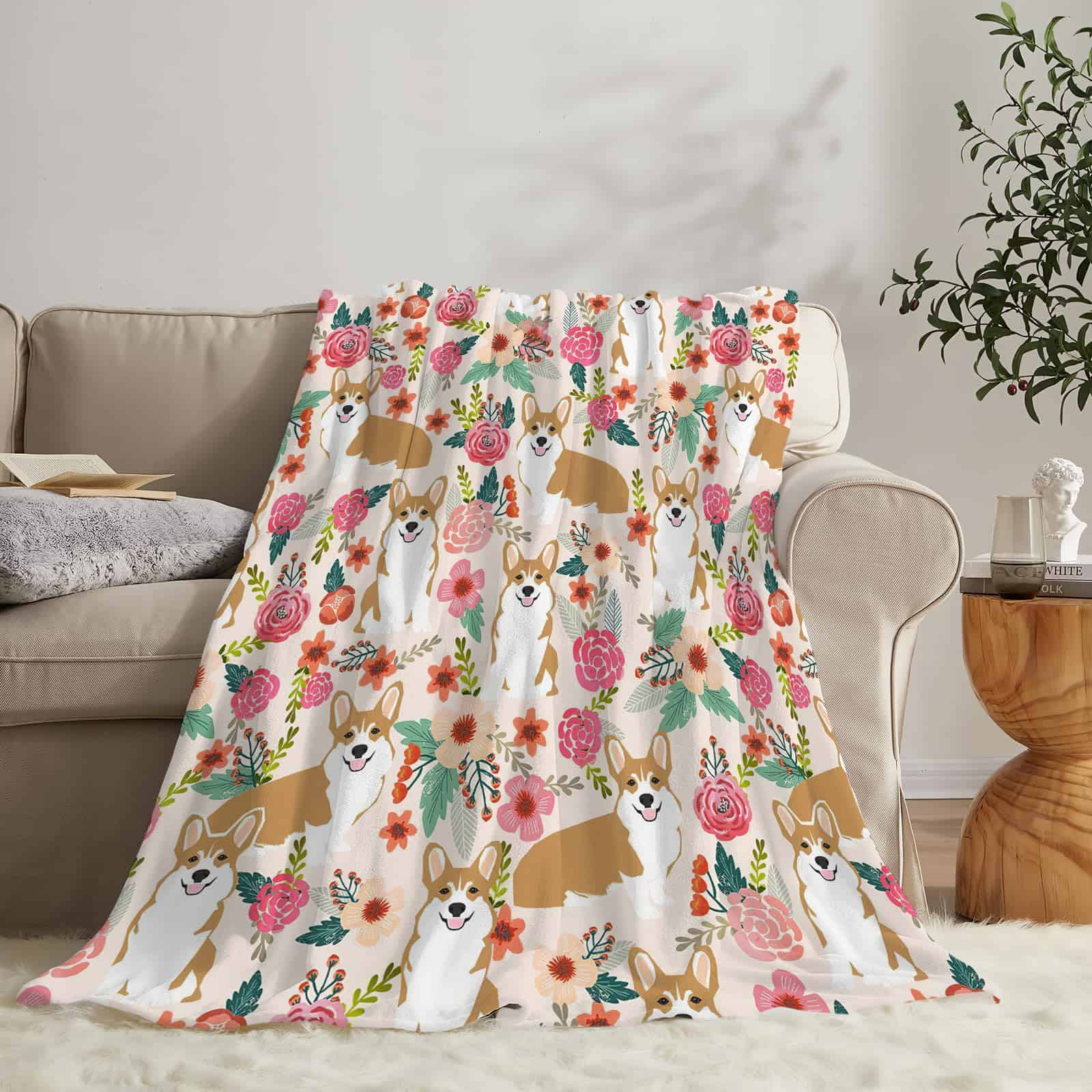 Manta de Corgi Lindo Manta de Perro Corgi Manta de Felpa - Imagen 4