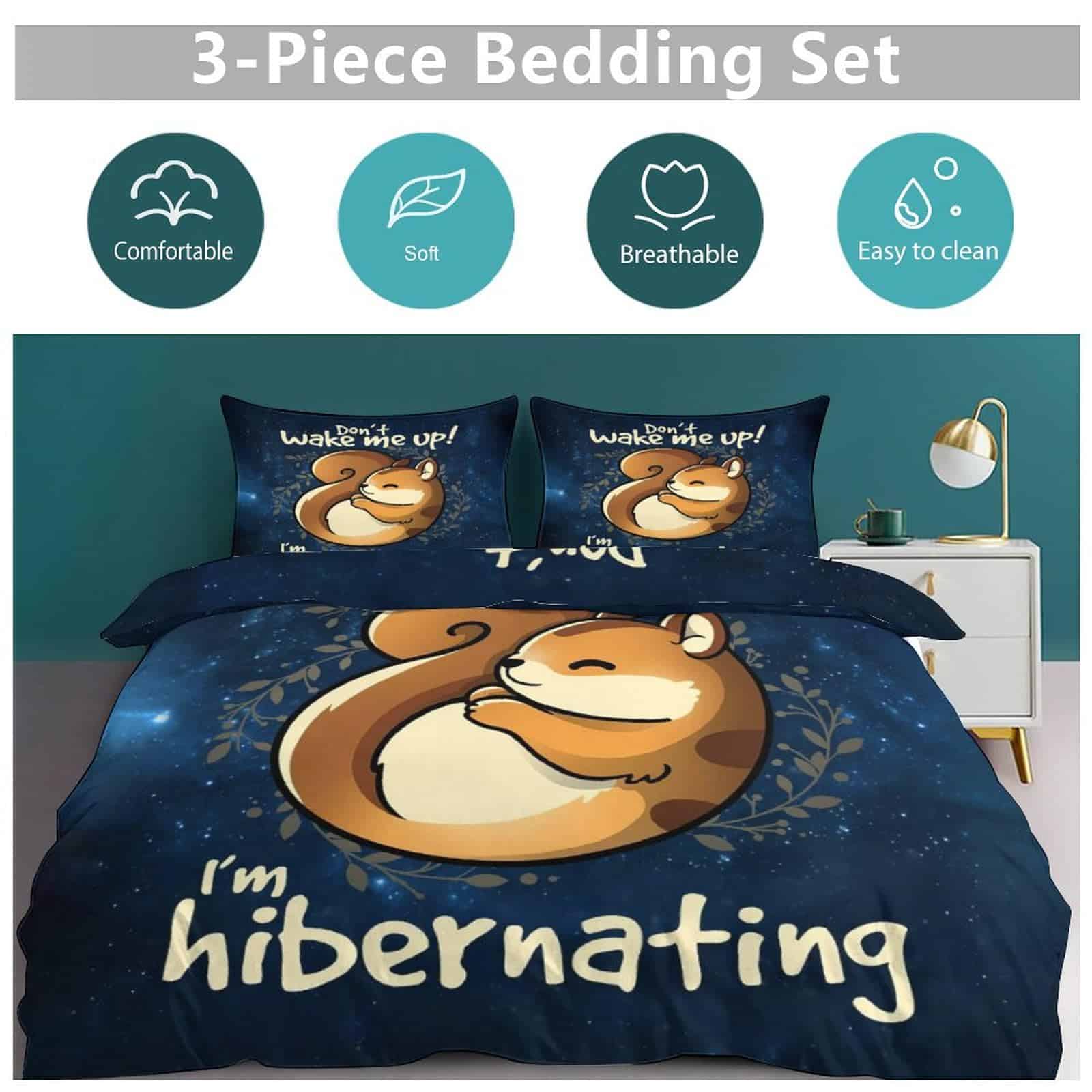 Set de Ropa de Cama Ardilla Juego de Cama Decoración de - Imagen 8