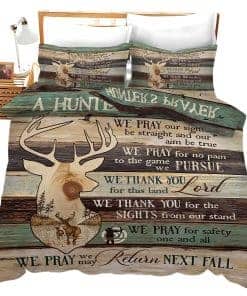 Juego de Ropa de Cama de Ciervo con Oración del Cazador,