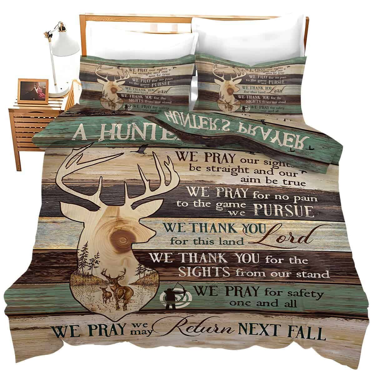 Juego de Ropa de Cama de Ciervo con Oración del Cazador,