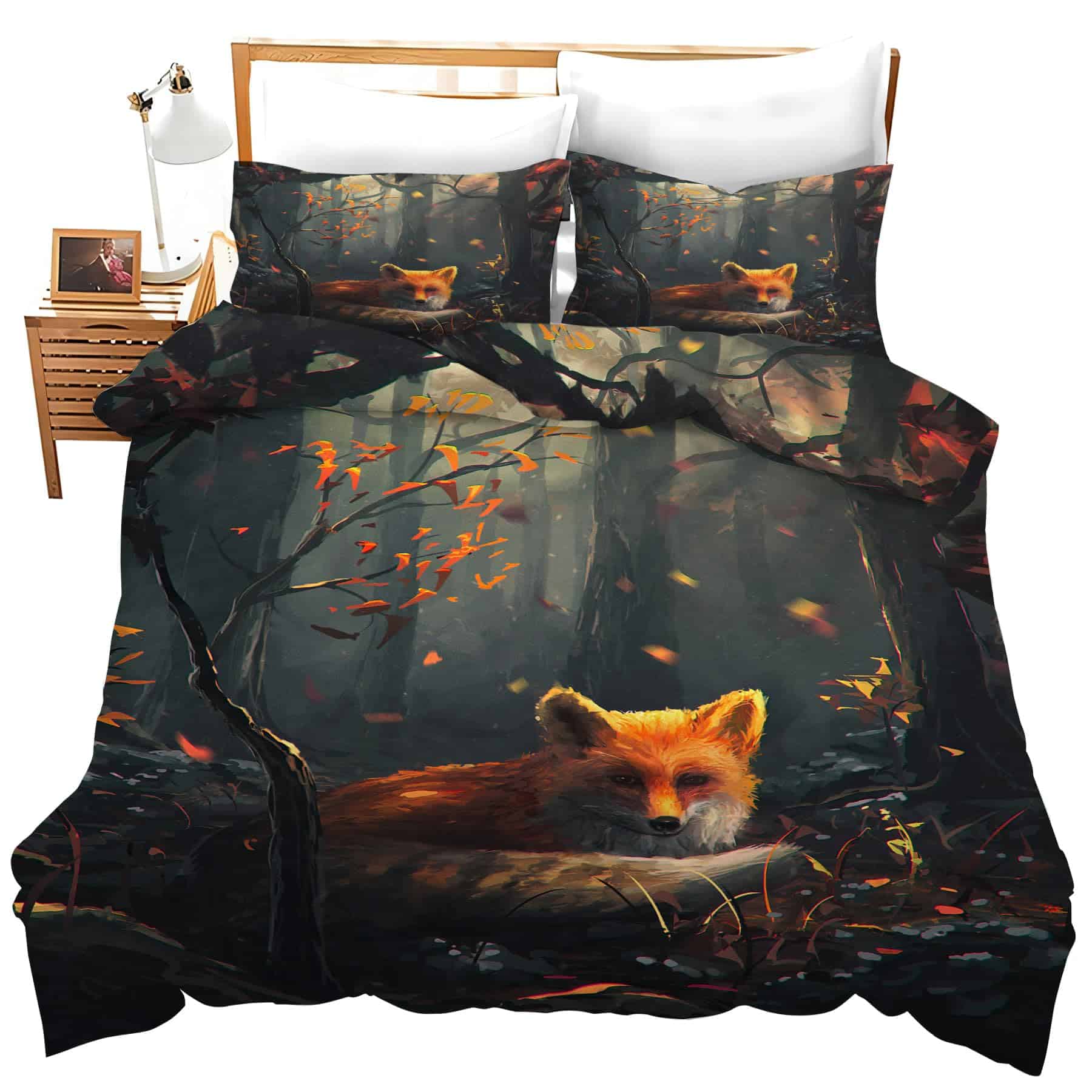 Juego de Ropa de Cama de Zorro Lindo Decoración de Zorro