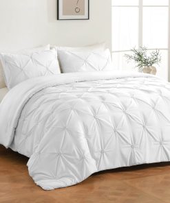 Juego de Edredón Tamaño King Blanco, 3 Piezas Juego de Ropa