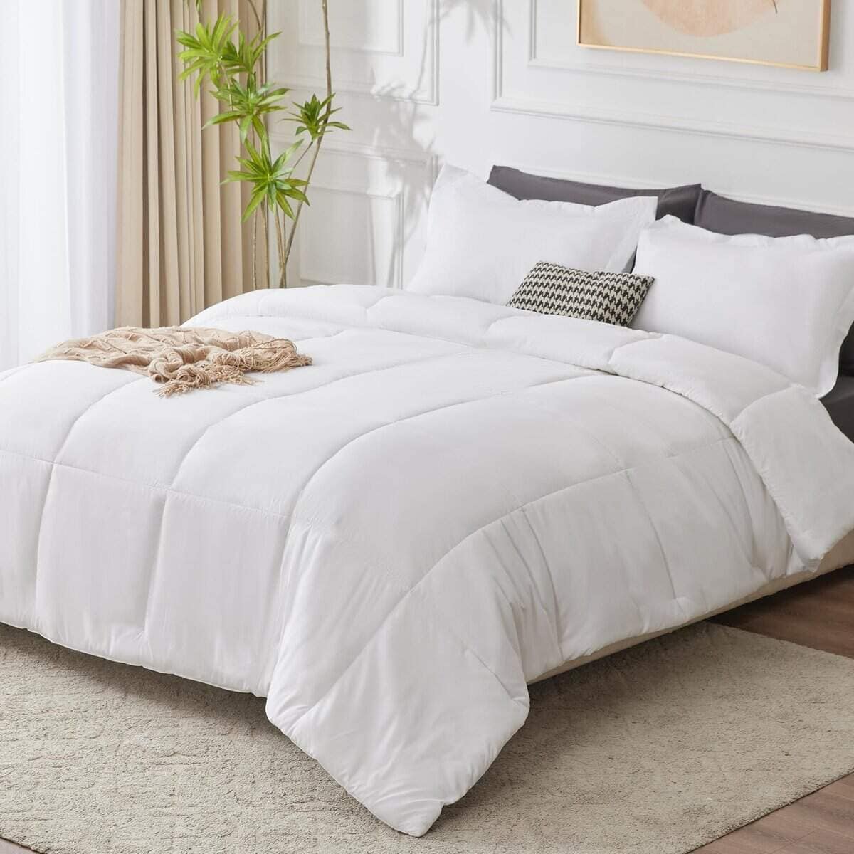 Juego de Edredón CozyLux tamaño completo - Edredón blanco - Imagen 8
