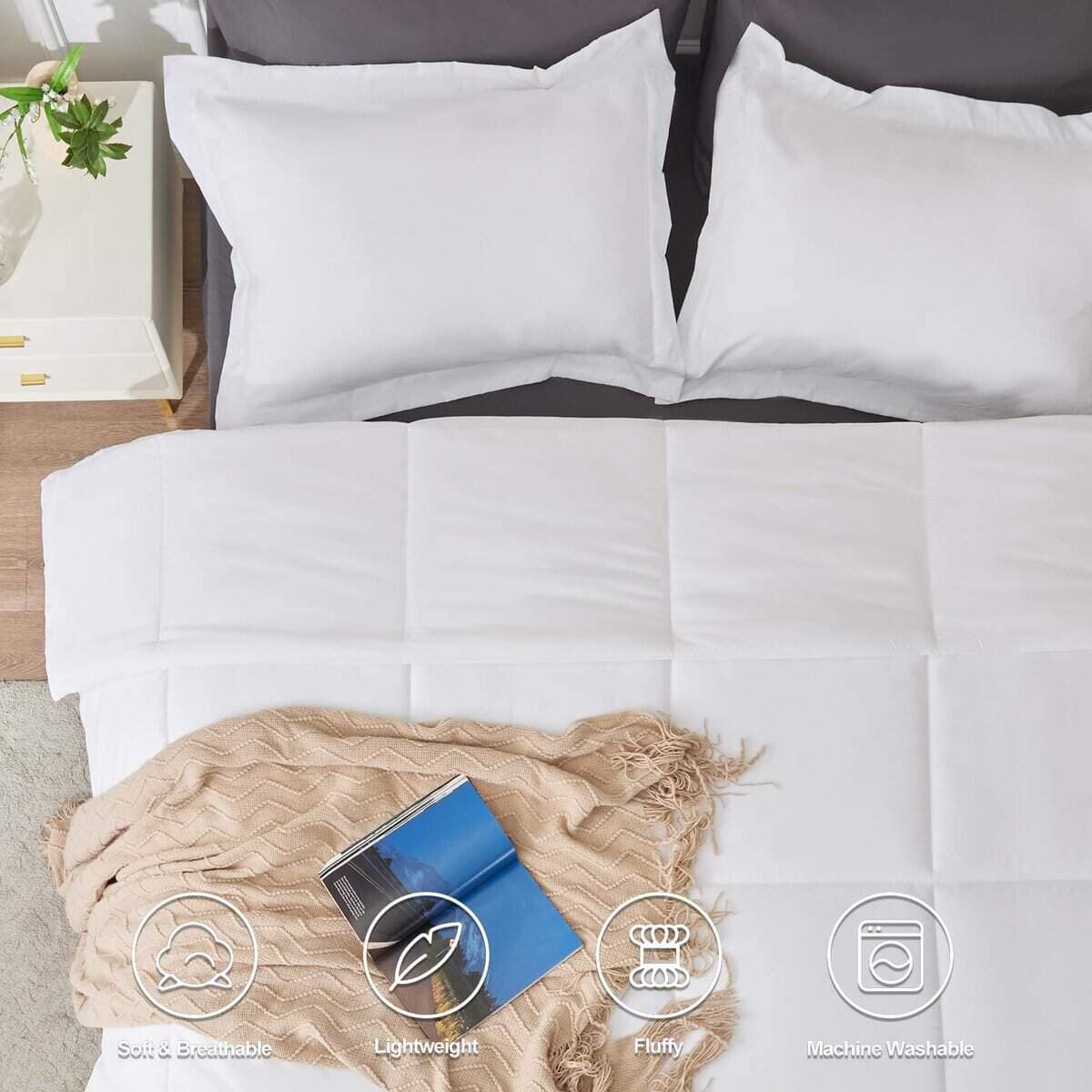 Juego de Edredón CozyLux tamaño completo - Edredón blanco - Imagen 3