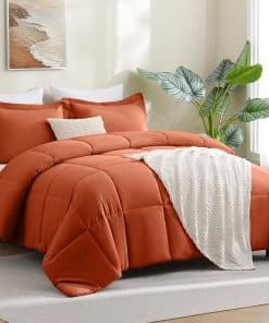 Juego de Edredón Queen Size CozyLux Terracota - 3 Piezas