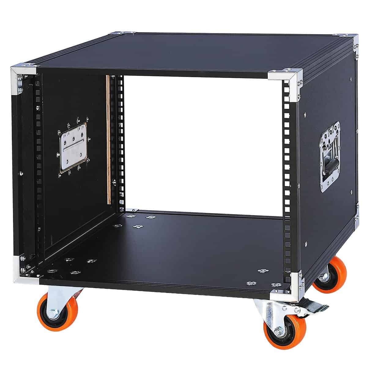 WikrOck Movable AV Gear Rack 8U 19in Mobile Floor Standing