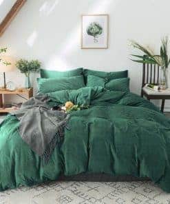 Funda de Edredón de Terciopelo Verde Esmeralda de Gran