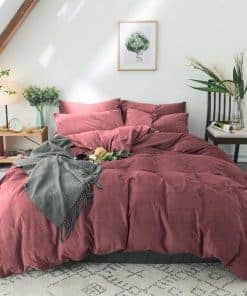 Funda de Edredón de Terciopelo Rosa Famanti Queen Size