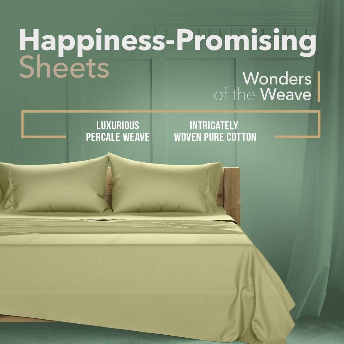 TEXAS LINEN CO. Juego de sábanas de algodón -Verde Salvia - Imagen 4