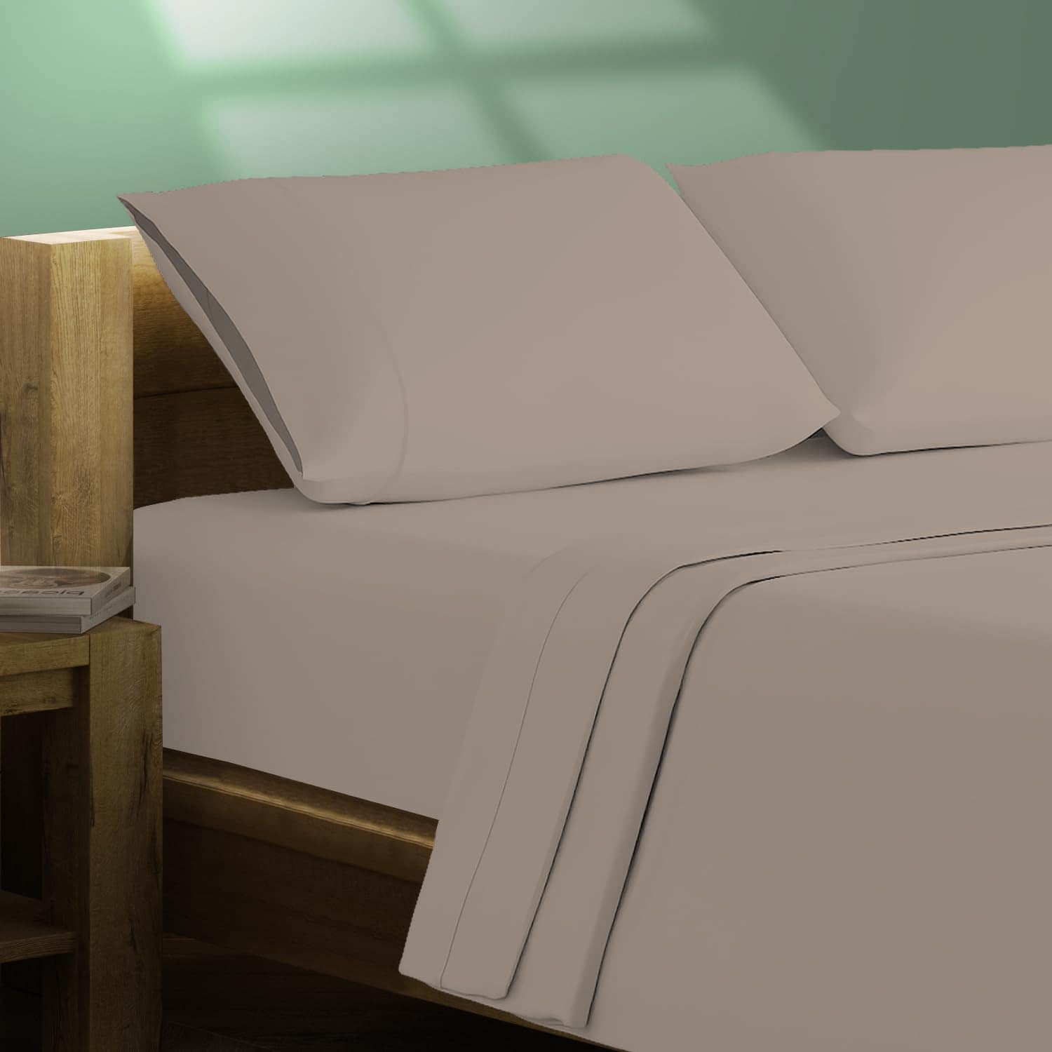 Juego de sábanas de algodón orgánico 100% Queen Percale