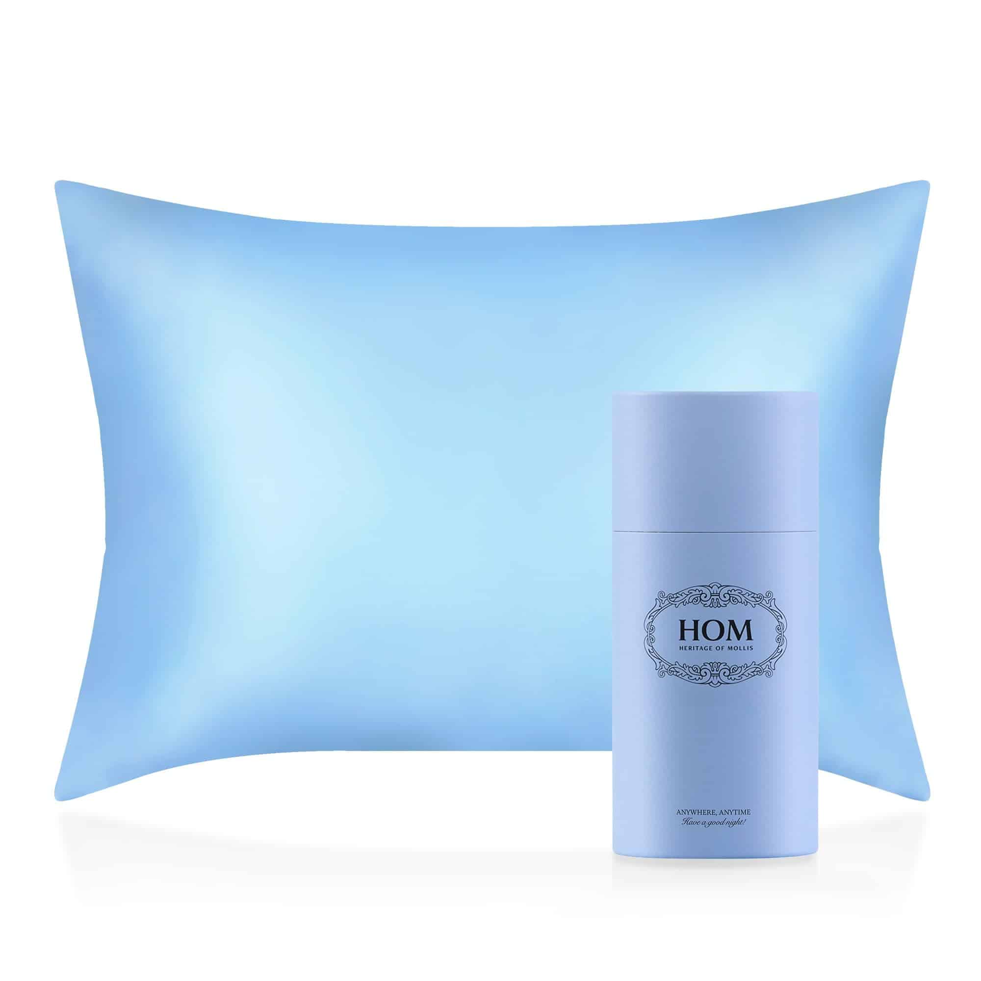 Funda de Almohada de Seda 100% Natural para -Azul Cielo