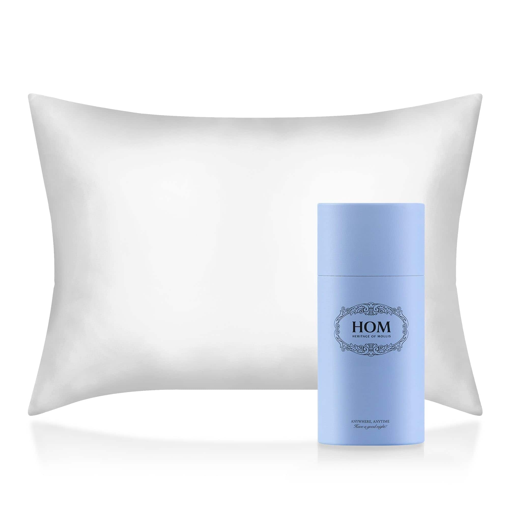 Funda de Almohada de Seda 100% Natural de -Blanco