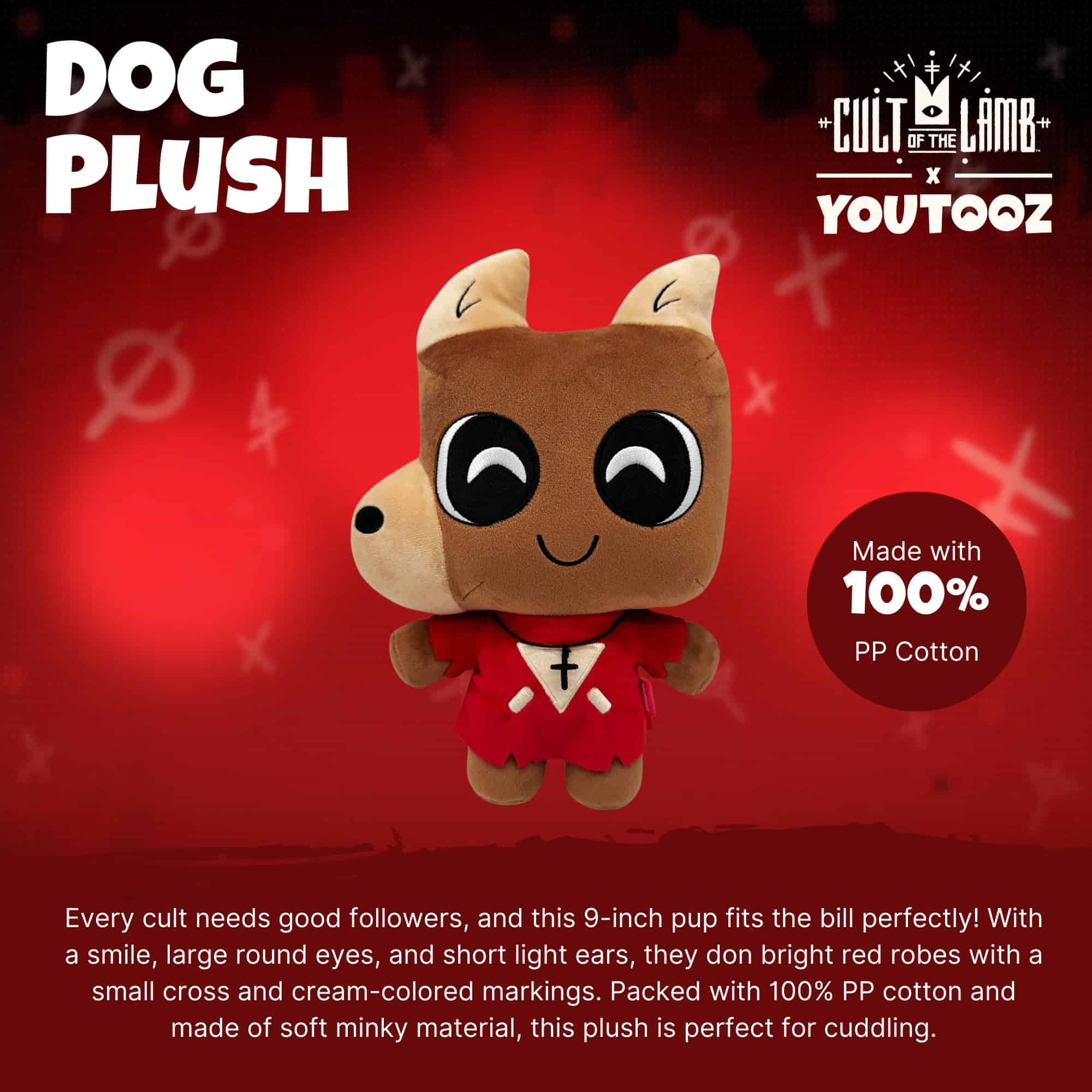 Muñeco de peluche YouTooz de 9 pulgadas Cult of The Lamb, - Imagen 3