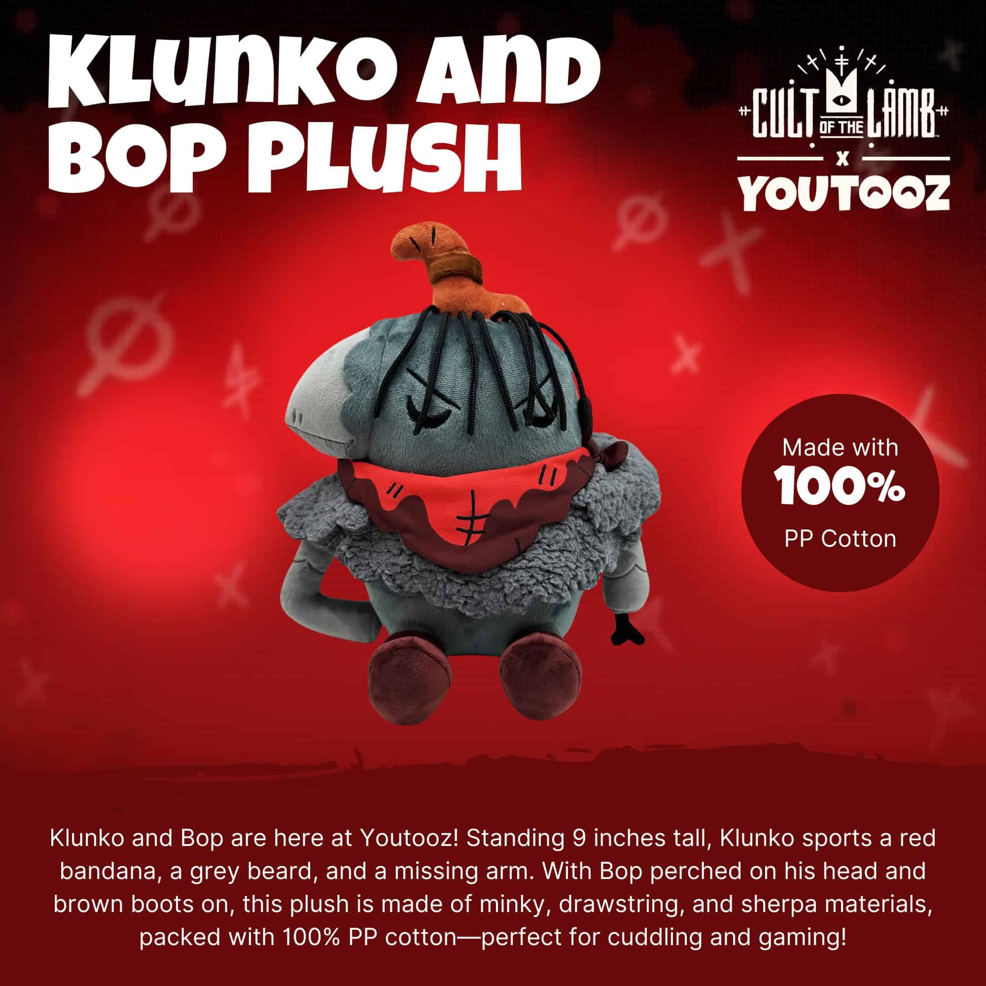 Muñeco de peluche YouTooz Klunko and Bop de 9 pulgadas Cult - Imagen 3