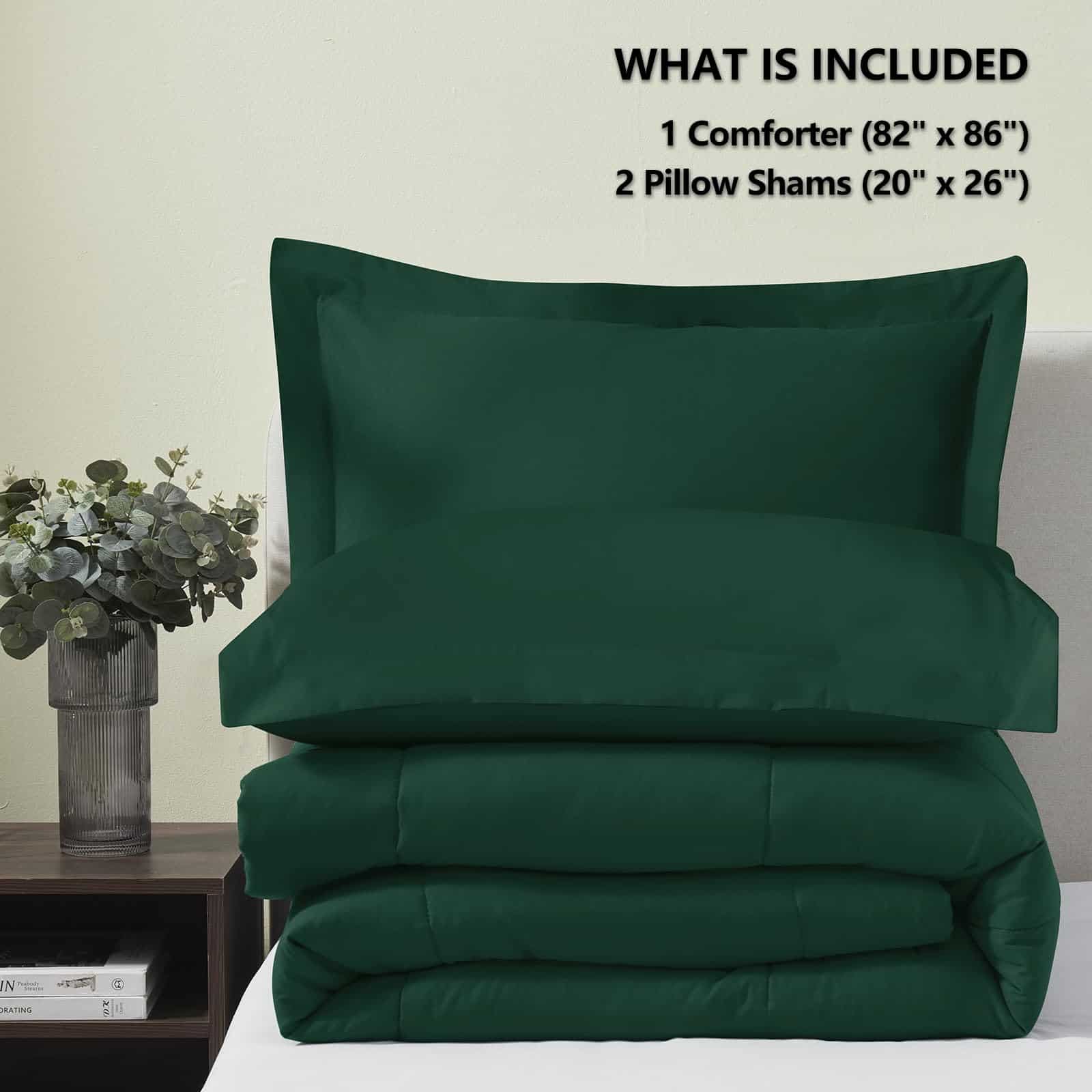 Juego de Edredón Completo CozyLux - Edredón Verde Esmeralda - Imagen 7