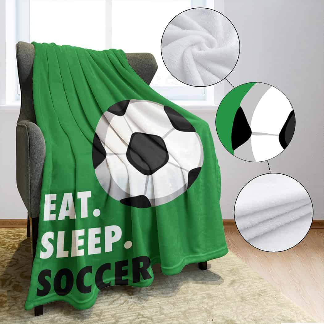 Manta Rstick Eat Sleep Soccer Verde 50" x 60", Regalos para - Imagen 5