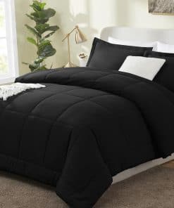 Juego de Edredón tamaño King CozyLux - Edredón Negro Tamaño