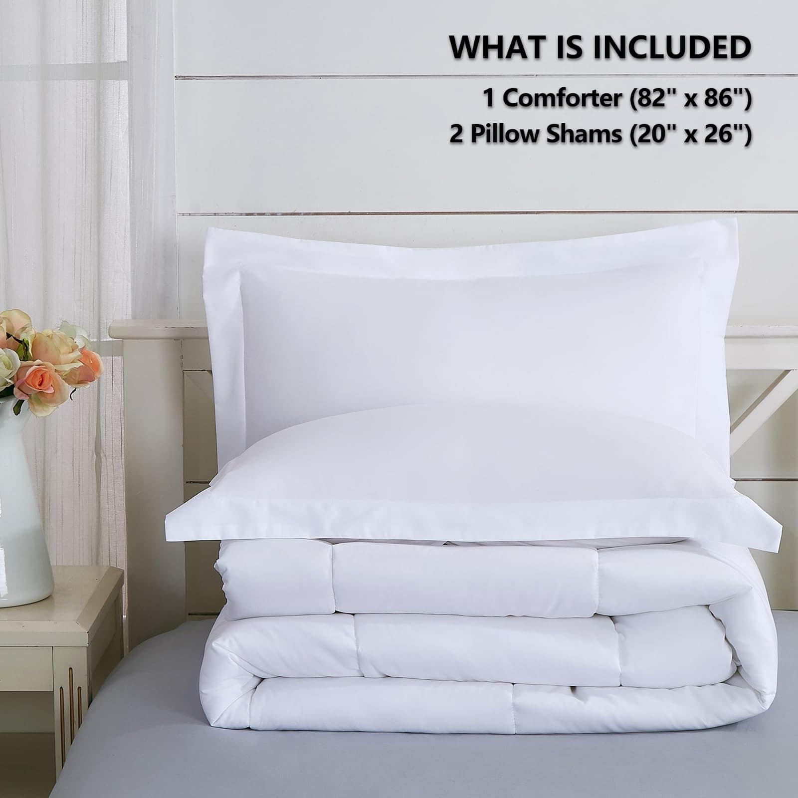 Juego de Edredón Completo CozyLux - Edredón Blanco Tamaño - Imagen 6