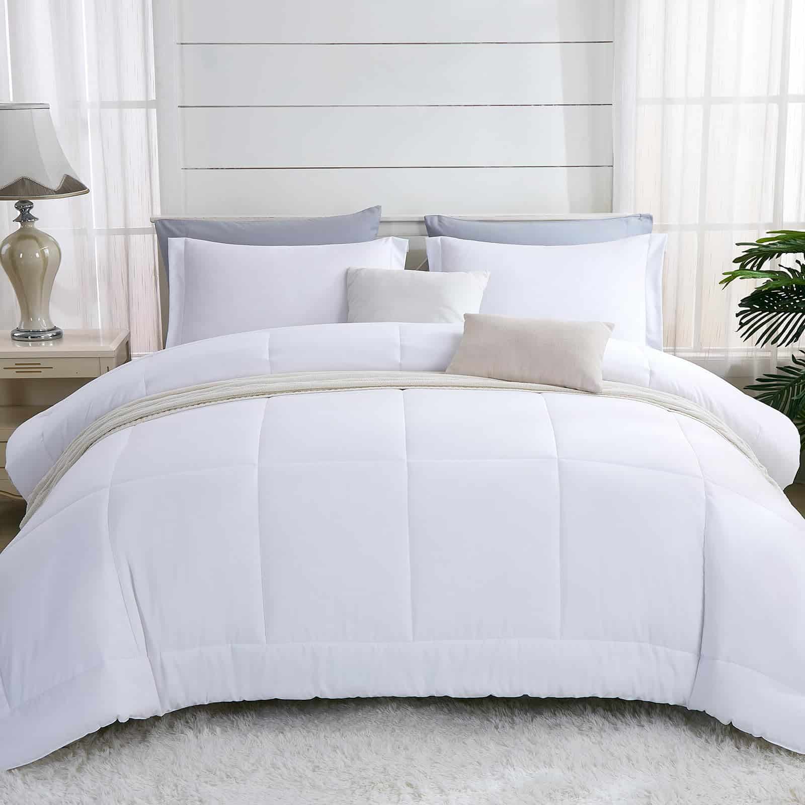 Juego de Edredón Completo CozyLux - Edredón Blanco Tamaño - Imagen 7