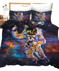 Juego de funda nórdica de astronauta con estampado de