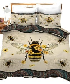 Juego de edredón Bohemian Bee Bee Flowers Juego de funda