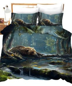 Juego de edredón Forest Bear Sleeping Set de edredón Oso