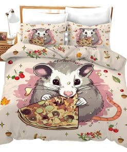 Set de Edredón de Opossum Lindo Juego de Ropa de Cama
