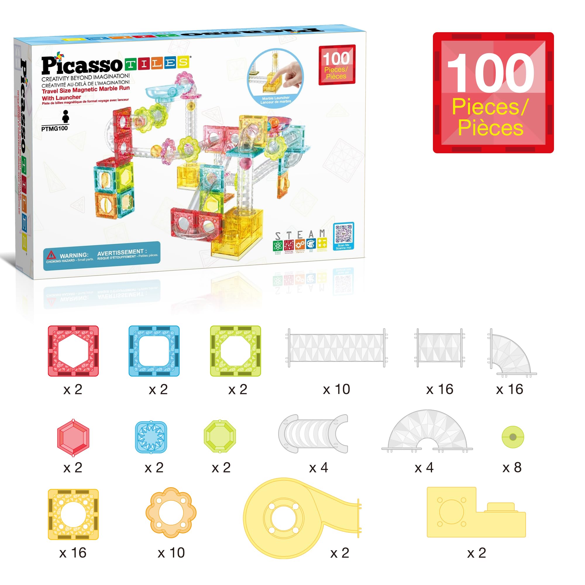 PicassoTiles 100 Piezas Juego de Construcción Sensorial de - Imagen 4