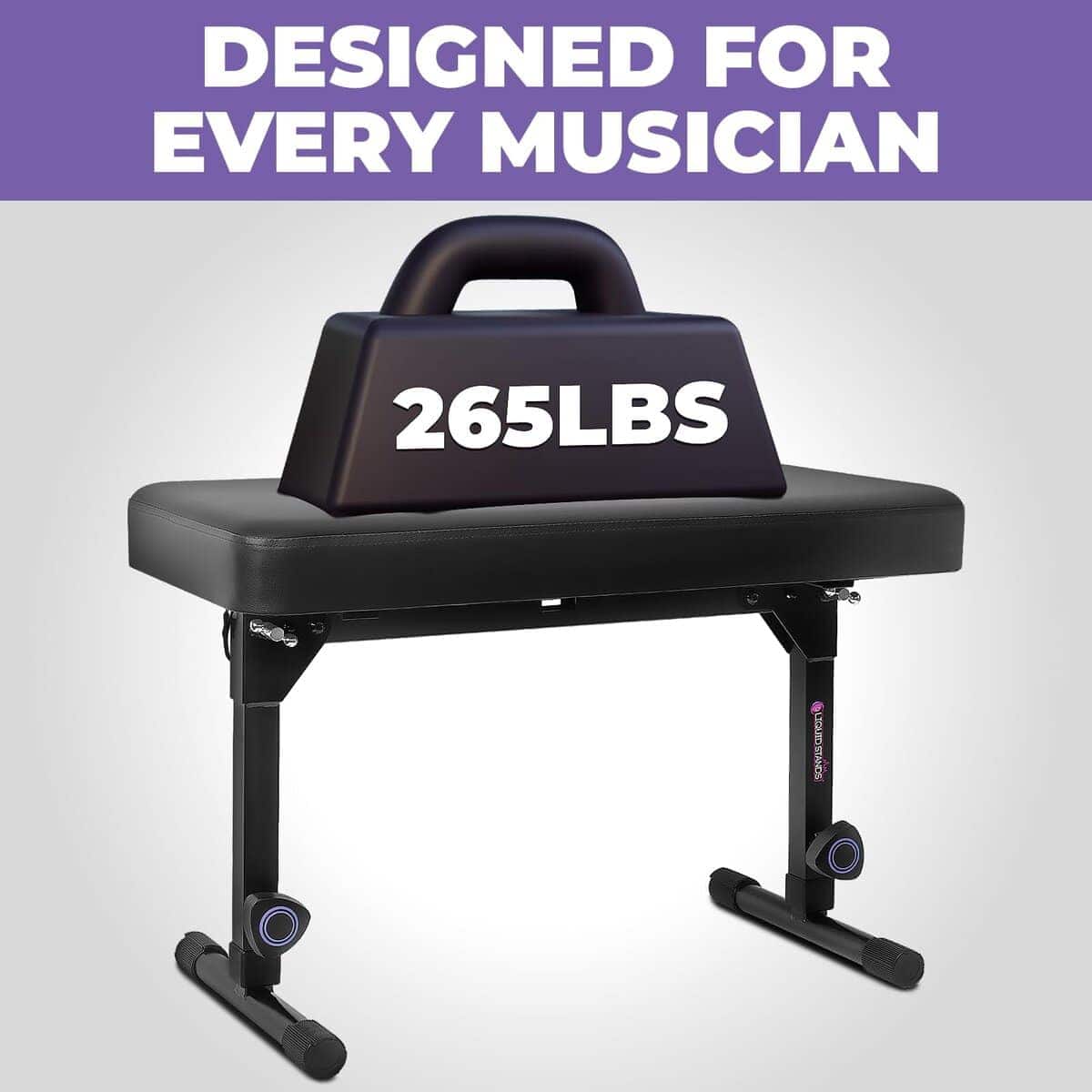 Banqueta de Piano Ajustable Plegable de Liquid Stands - - Imagen 5