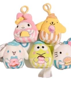 Set de 5 Mini Peluches Squishmallows Hello Kitty Clip On
