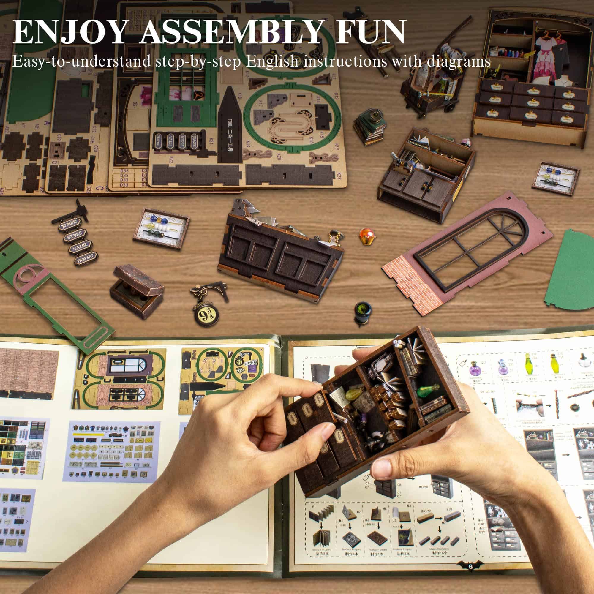 Kit de casa de muñecas de madera Tinkerty DIY, kit de casa - Imagen 6