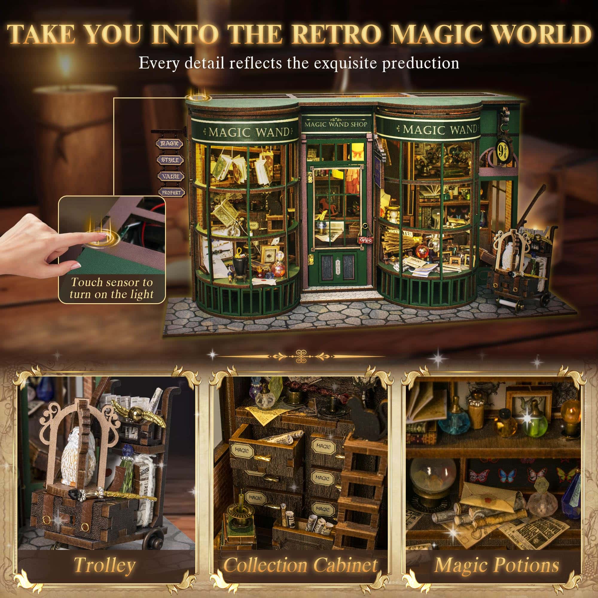 Kit de casa de muñecas de madera Tinkerty DIY, kit de casa - Imagen 5