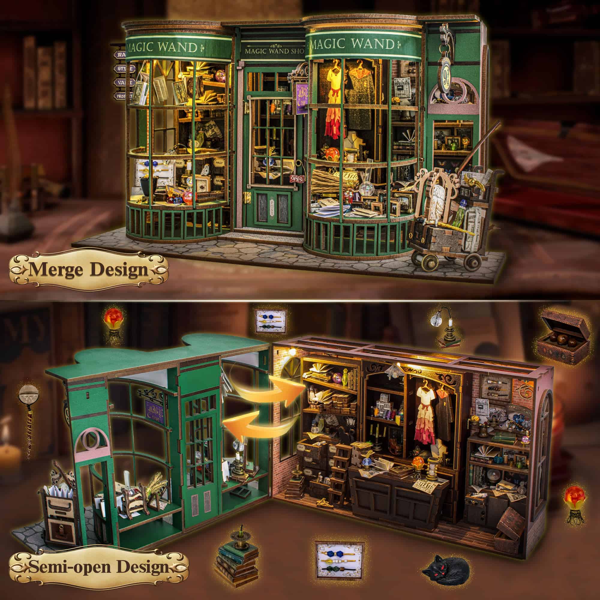 Kit de casa de muñecas de madera Tinkerty DIY, kit de casa - Imagen 3