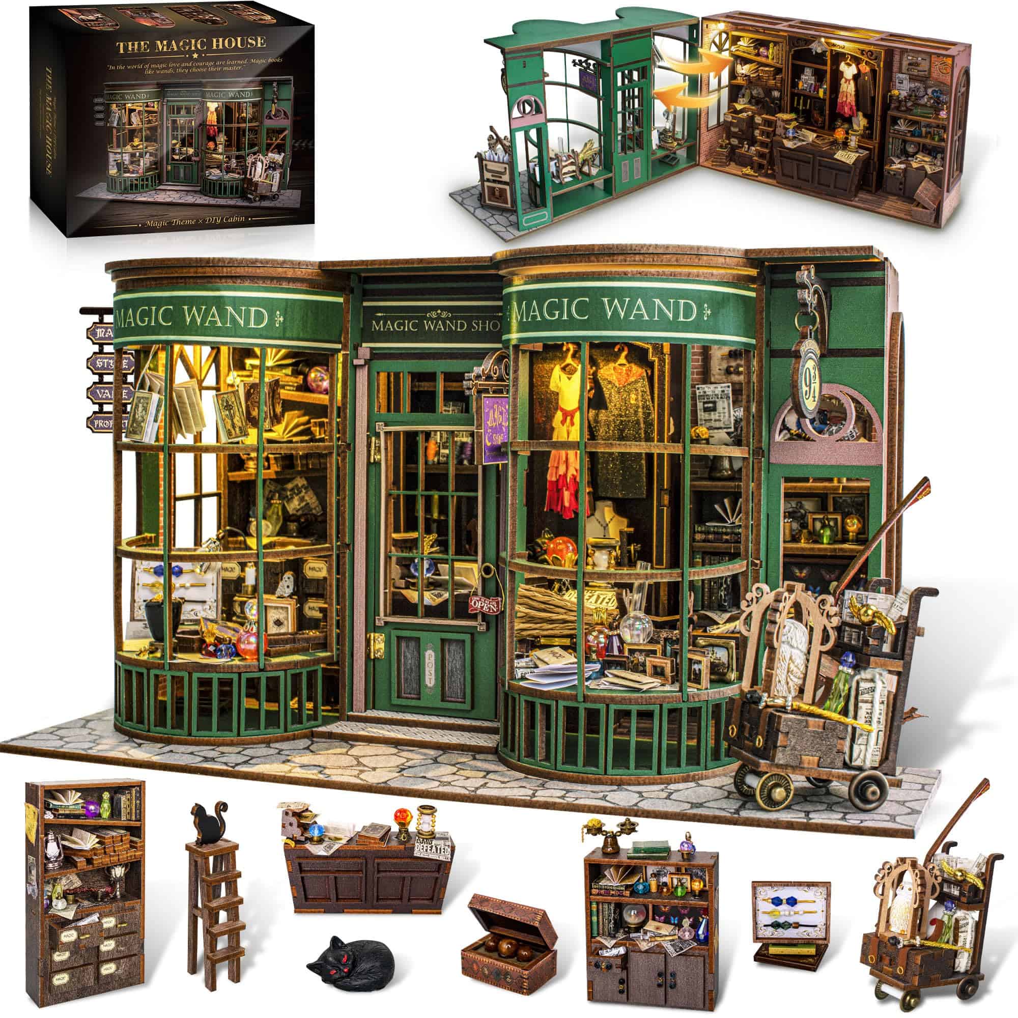 Kit de casa de muñecas de madera Tinkerty DIY, kit de casa