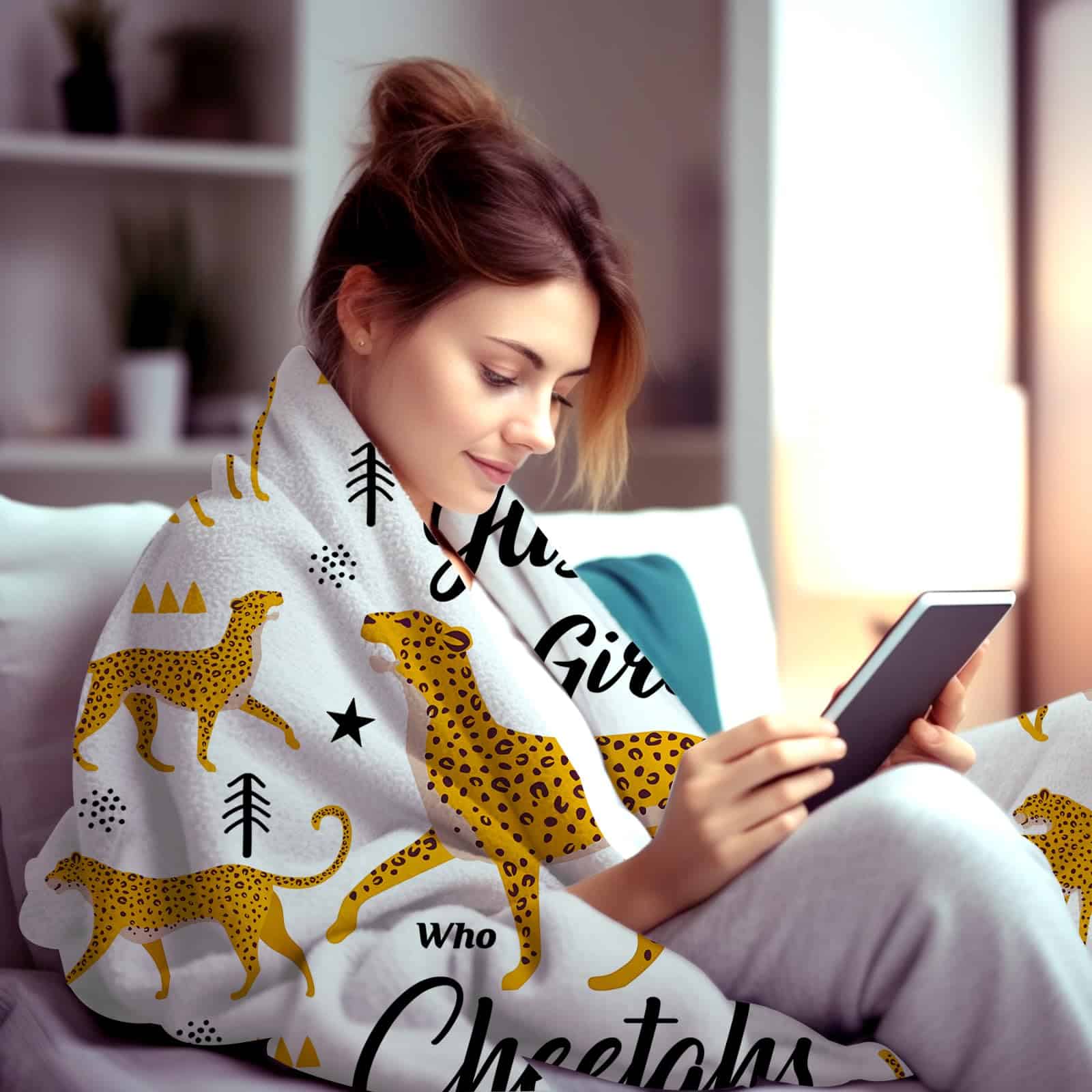 Manta de Cheetah Regalos de Peluche Sólo una Chica que Ama - Imagen 4