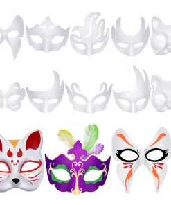Conjunto de 60 Pcs 10 Estilos Máscaras Blancas Sin Pintar