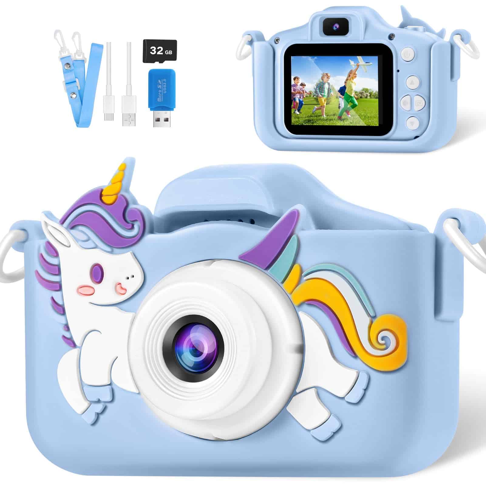 Cámara de Juguete para Niños y Niñas de 3 a 10 -Azul