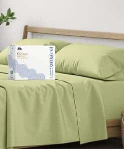 Juego de sábanas de algodón orgánico Mayfair -Verde Salvia