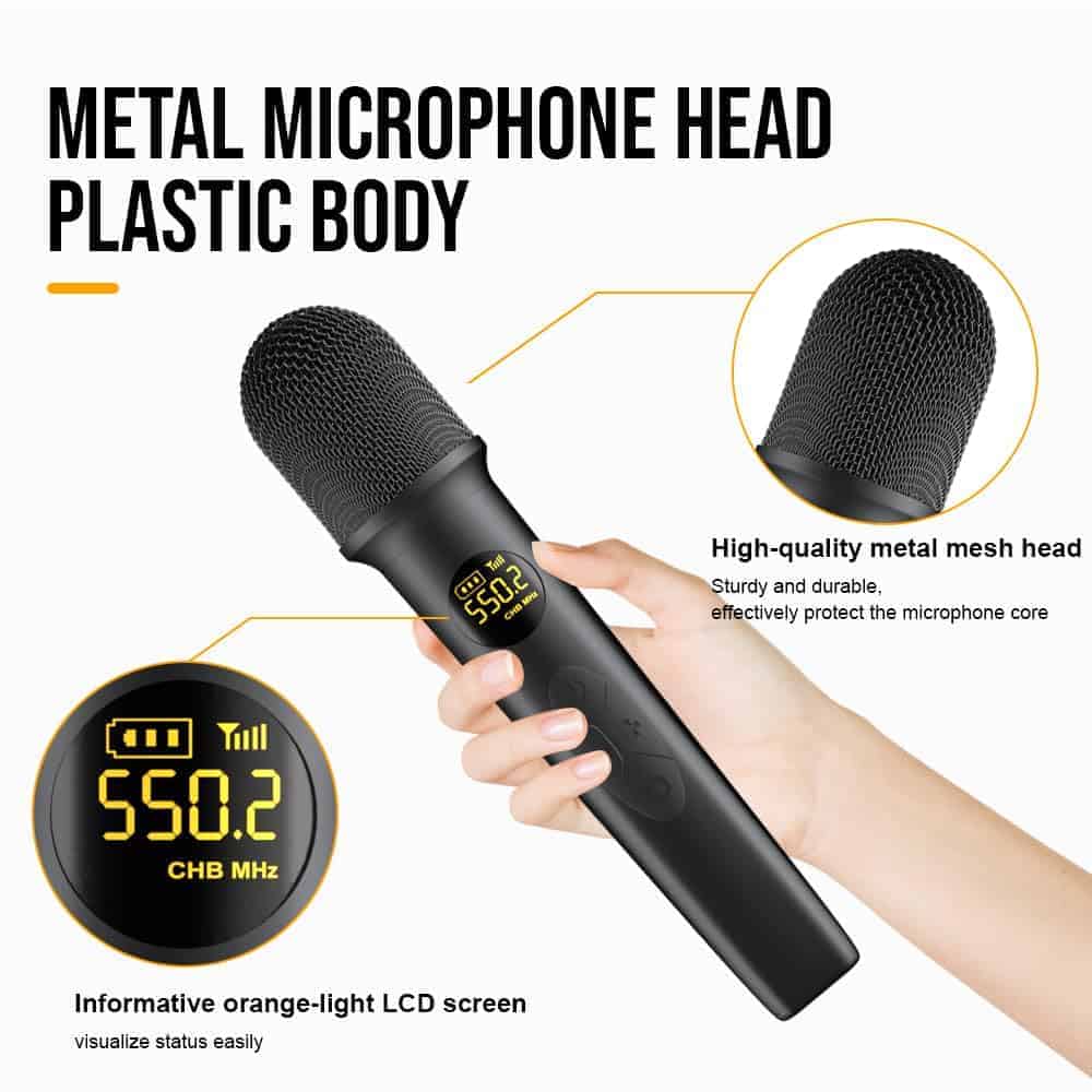 Sistema de Micrófono Inalámbrico de 2 Canales Yamnweo - Imagen 4