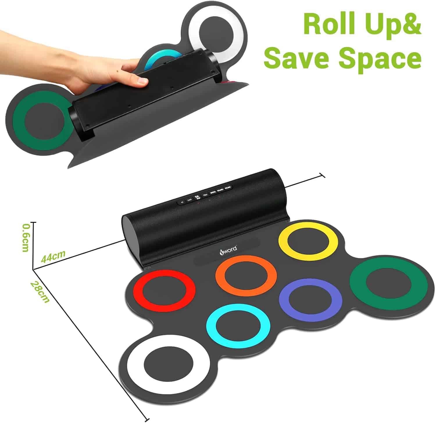 Batería Electrónica IWORD, Set de Batería de Práctica de - Imagen 4