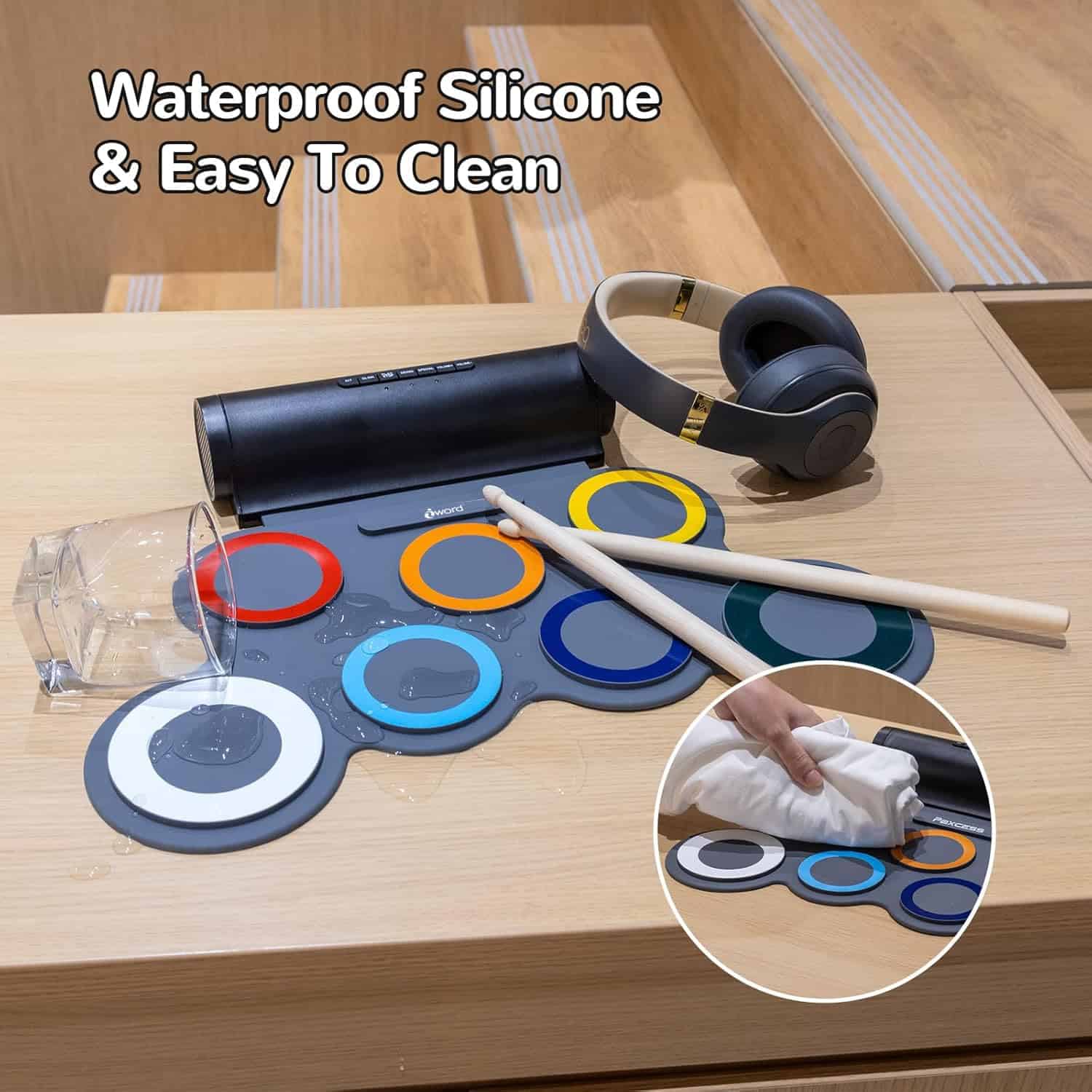 Batería Electrónica IWORD, Set de Batería de Práctica de - Imagen 3