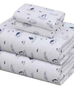 Juego de sábanas de franela ZOYER para cama -Borde de pingüi
