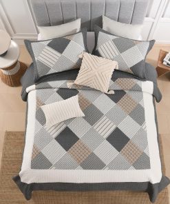 Colcha Patchwork de Algodón 100% Tamaño King - Suave Juego